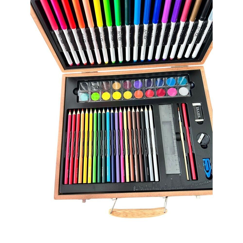 Art 101 Creative Coloring Wood Case art‎ set New